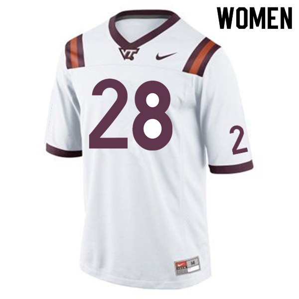Women #28 Jermaine Waller Virginia Tech Hokies College Football Jerseys Sale-Maroon